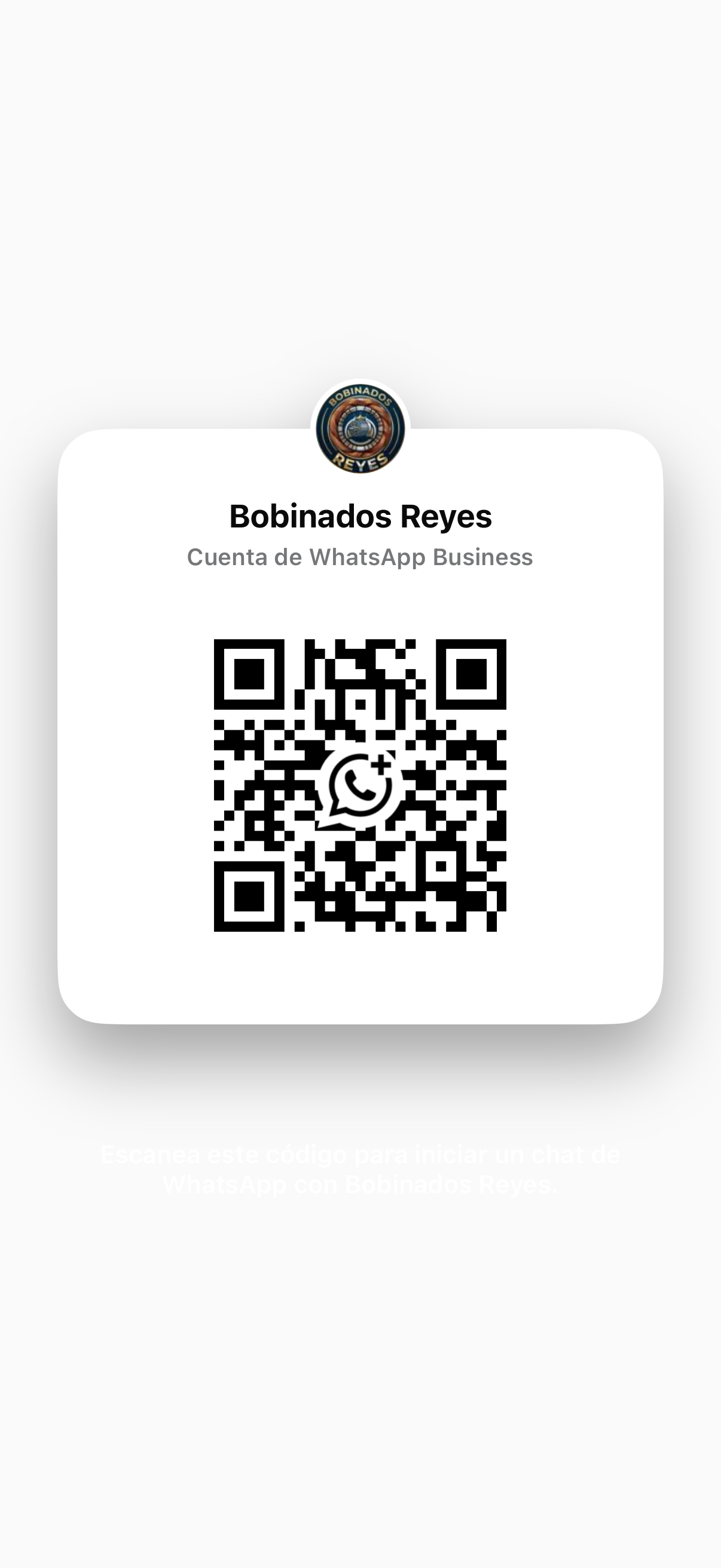 QR de WhatsApp Business de Bobinados Reyes